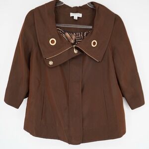 St John Sport Brown Jacket Blazer Full Zip Up Size P Luxury Careerwear Office